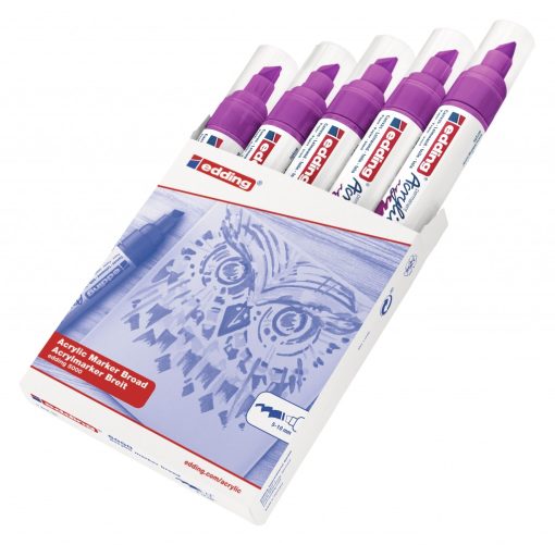 Akrilni marker E-5000 broad 5-10mm kosi vrh borovnica Edding