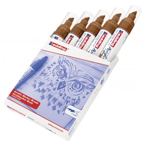 Akrilni marker E-5000 broad 5-10mm kosi vrh braon Edding