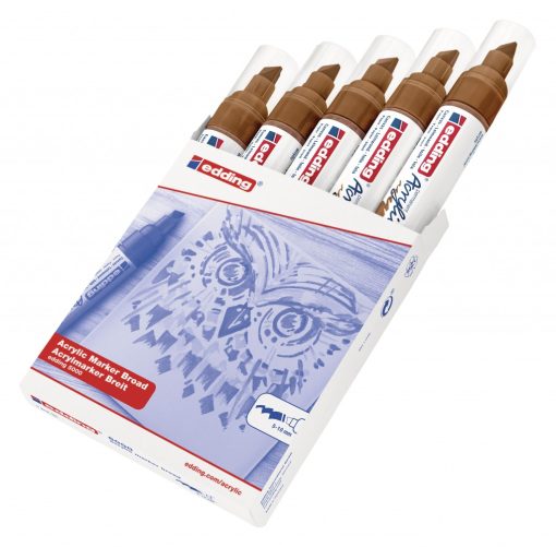 Akrilni marker E-5000 broad 5-10mm kosi vrh braon Edding
