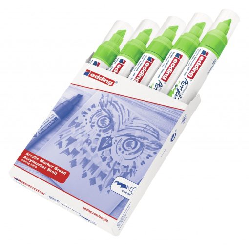 Akrilni marker E-5000 broad 5-10mm kosi vrh limun zelena Edding