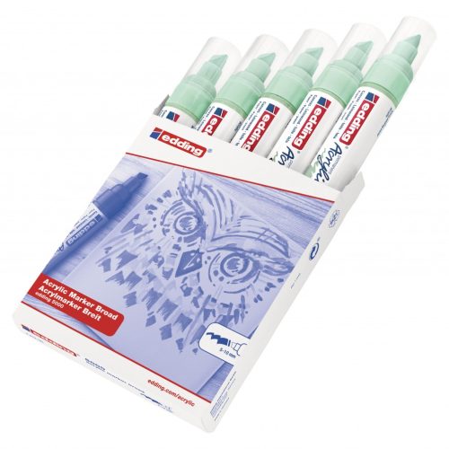 Akrilni marker E-5000 broad 5-10mm kosi vrh mramorno zelena Edding