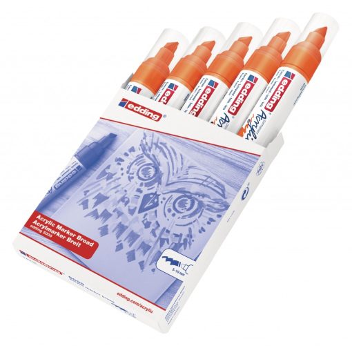 Akrilni marker E-5000 broad 5-10mm kosi vrh neon narandžasta Edding