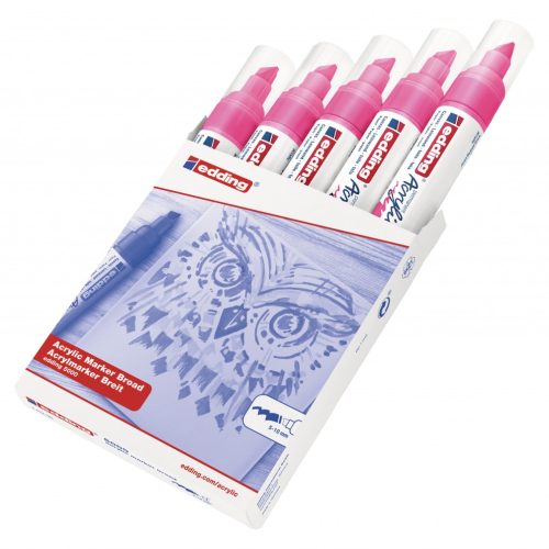 Akrilni marker E-5000 broad 5-10mm kosi vrh neon roze Edding