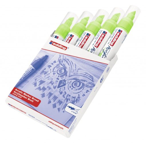Akrilni marker E-5000 broad 5-10mm kosi vrh pastelno zelena Edding