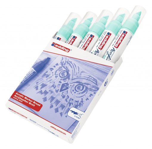 Akrilni marker E-5000 broad 5-10mm kosi vrh svetlo plava Edding