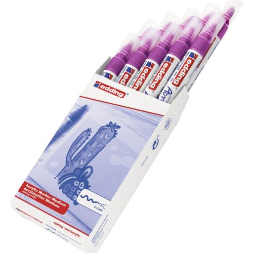 Akrilni marker E-5100 medium 2-3mm obli vrh borovnica Edding