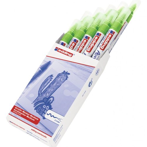 Akrilni marker E-5100 medium 2-3mm obli vrh limun zelena Edding
