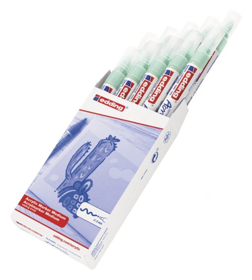 Akrilni marker E-5100 medium 2-3mm obli vrh mramorno zelena Edding