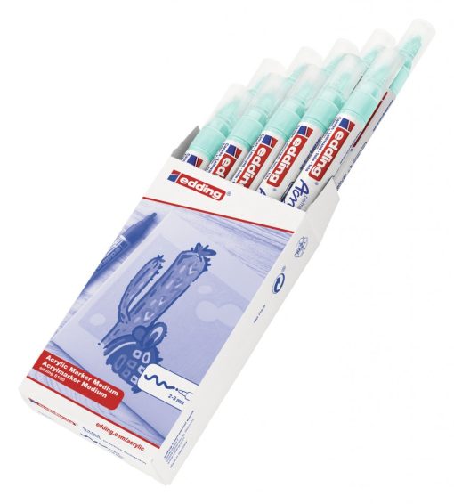 Akrilni marker E-5100 medium 2-3mm obli vrh svetlo plava Edding