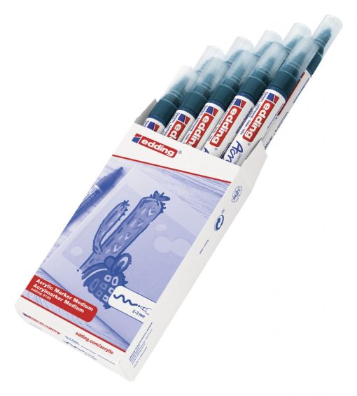 Akrilni marker E-5100 medium 2-3mm obli vrh tamno plava Edding