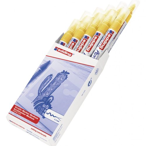 Akrilni marker E-5100 medium 2-3mm obli vrh žuta Edding