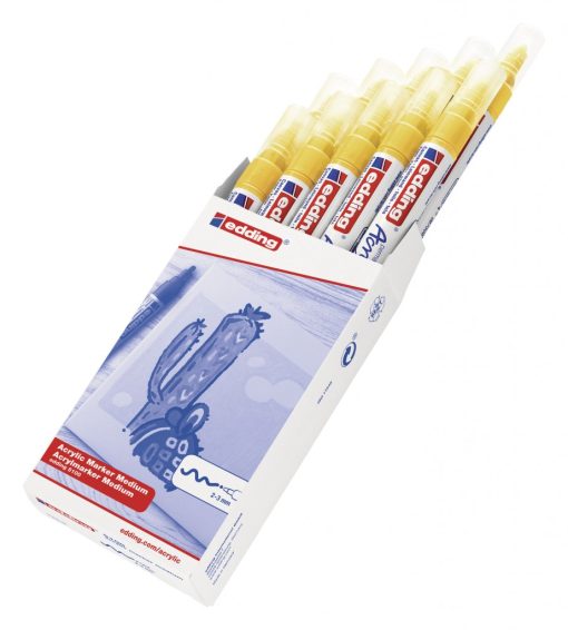 Akrilni marker E-5100 medium 2-3mm obli vrh žuta Edding