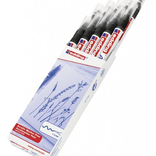 Akrilni marker E-5300 fine 1-2mm obli vrh crna Edding