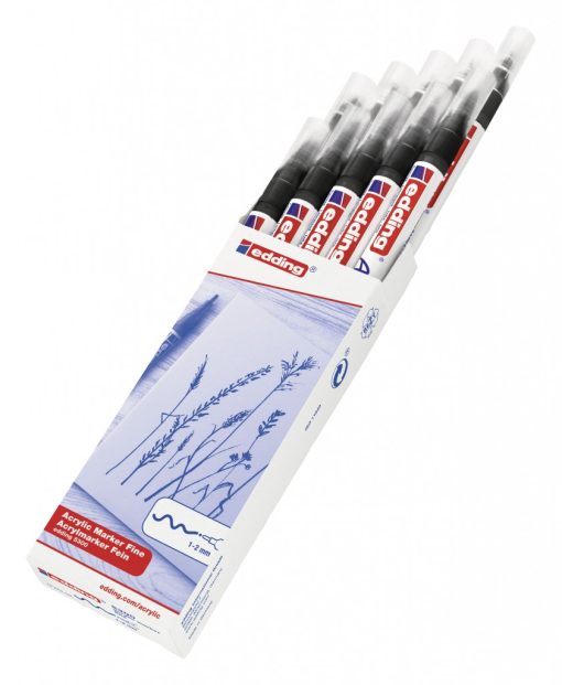 Akrilni marker E-5300 fine 1-2mm obli vrh crna Edding