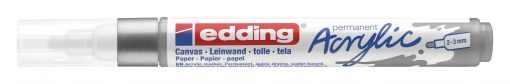 Akrilni marker E-5100 medium 2-3mm obli vrh srebrna Edding