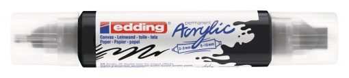 Akrilni marker E-5400 double-liner sa dva vrha srebrna Edding