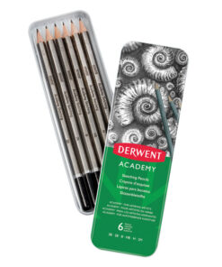 Umetnički set Olovke grafitne 2H-3B u metalnoj kutiji, 1/6, Academy Derwent