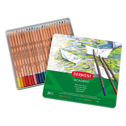 Drvene boje  u metalnoj kutiji 1/24, Aquarelle, Academy Derwent