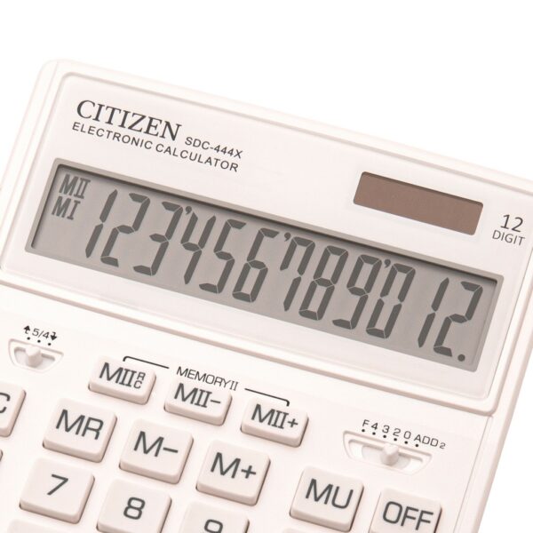 Stoni kalkulator CITIZEN SDC-444 color, 12 cifara bela
