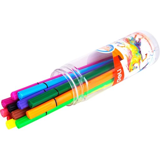 Flomasteri u PVC tubi 1mm 12boja EC10506, Deli - Image 2