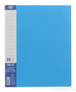 Fascikla katalog PVC A3 sa 20 U-folija PLAVA, TTO