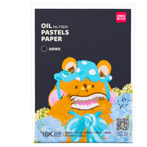 Slikarski blok CRNI Oil Pastel papir A4 73931, Deli
