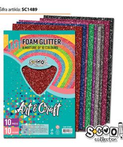 Pena karton A4 EVA GLITTER MIX BOJE 1/10, S-Cool