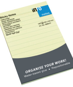 Sticky notes 100x150mm ŽUTI sa linijama, Info Notes