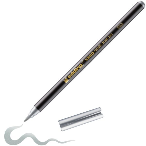 Brush flomasteri E-1340, 1-6 mm metalik srebrna Edding
