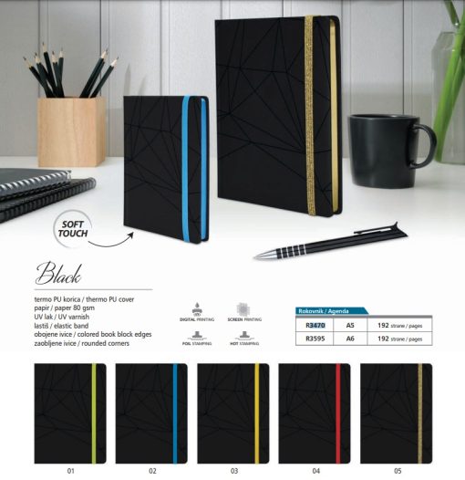 Rokovnik Notes A5 BLACK