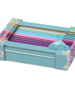 Drvene bojice u metalnoj kutiji 1/20 GRIP SPARKLE + rezač 201641, Faber-Castell
