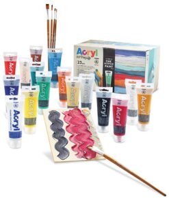 Umetnički set Fine Acrylic Paint 16 tuba + 2 platna + 5 četkica, PRIMO