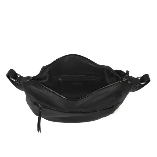 Torba na rame ženska kožna 38x28x8 cm Dharma crna Gabol