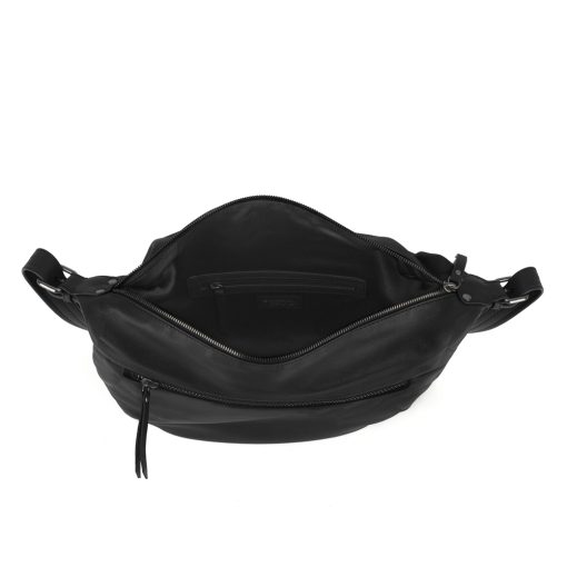 Torba na rame ženska kožna 38x28x8 cm Dharma crna Gabol