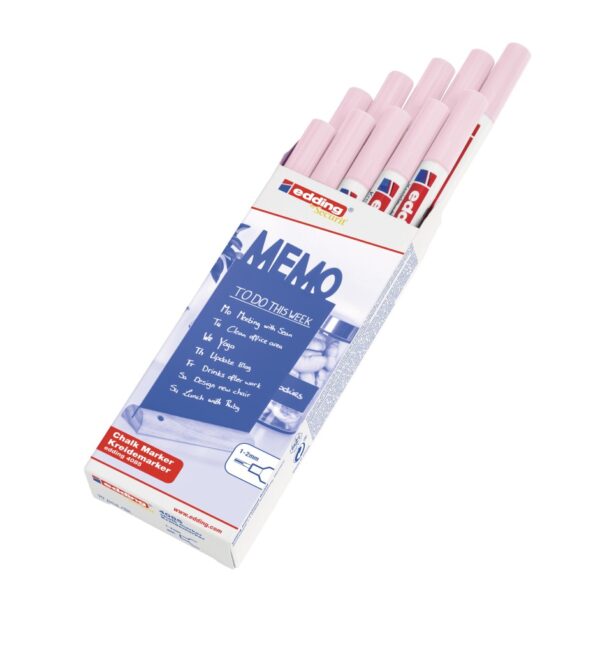 Marker za staklo CHALK MARKER E-4085 1-2mm pastel roze Edding
