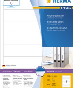 Etikete 192X34, za uski registrator A4/8 1/100 bel Herma