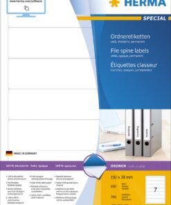 Etikete 192x38, za uski registrator A4/7 1/100 bel Herma