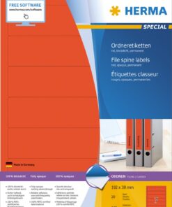 Etikete 192x38, za uski registrator A4/7 1/20 crve