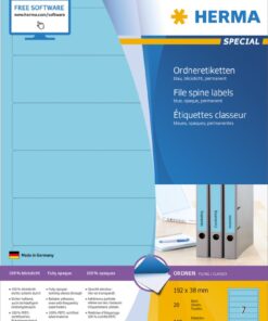 Etikete 192x38, za uski registrator A4/7 1/20 plav