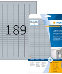 Etikete 25,4x10,0 A4/189 1/25 aluminium look Herma