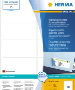 Etikete 96X50,8 A4/10 1/25 removable
