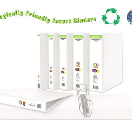 Klaser za prezentaciju r40mm, 2 prstena širina 55mm Premier bela O+CO