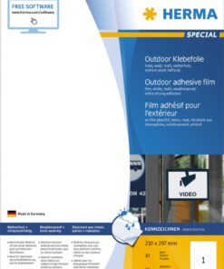 Outdoor etikete 210x297 A4/1 1/10 bela Herma
