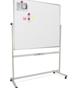 Bela magnetna tabla dvostrana 90x120, na stalku sa točkićima Noki