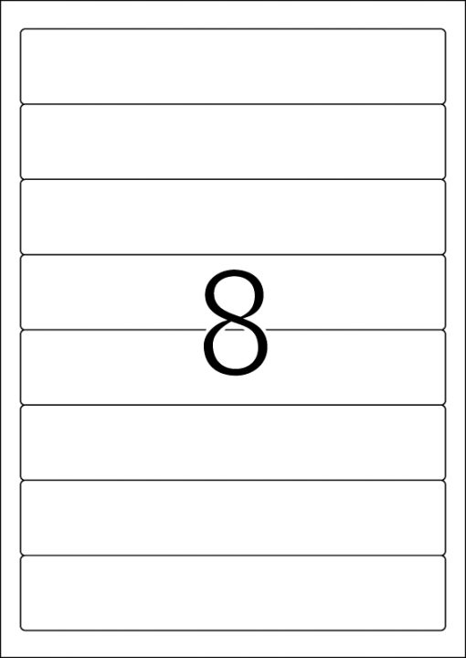 Etikete 192X34, za uski registrator A4/8 1/100 bel Herma
