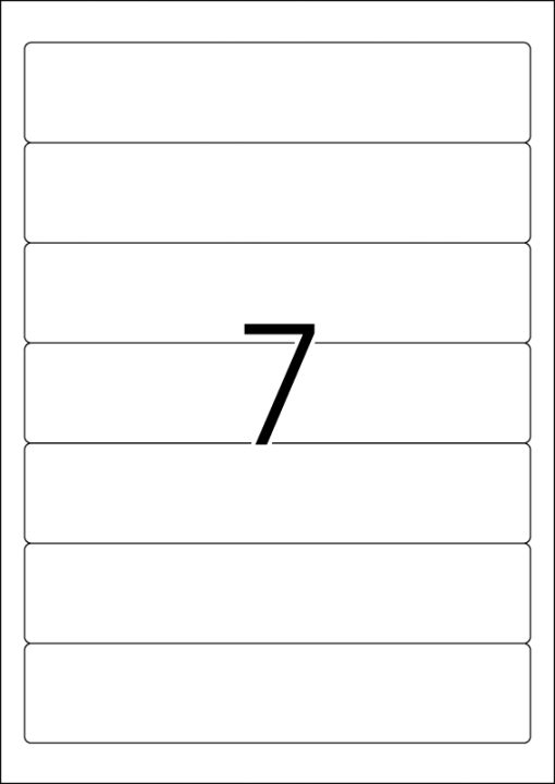 Etikete 192x38, za uski registrator A4/7 1/100 bel Herma