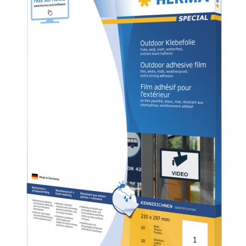 Outdoor etikete 210x297 A4/1 1/10 bela Herma