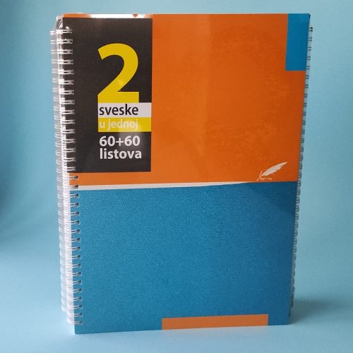Sveska A4 2u1 120 lista DIKTO-KARO spirala, PERO