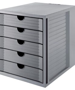 Police za dokumentaciju sa fiokama SYSTEM BOX, 5 fioke siva Han