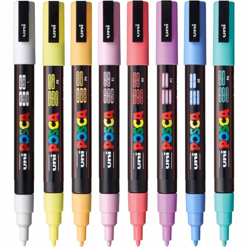 SET Markera na vodenoj bazi PC-3M 0,9-1,3mm 8/1 SOFT COLOURS PASTEL, Uni POSCA - Image 2